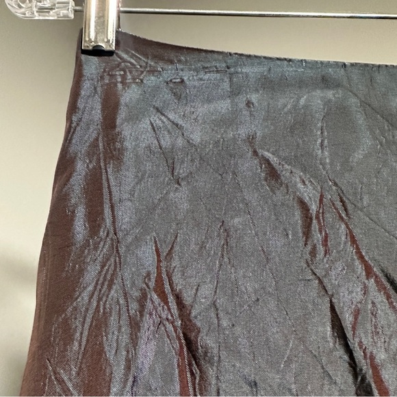 Vintage JS Collections Y2K Blue Iridescent Silky Slip Maxi Skirt Women’s Size 8 - Picture 4 of 13